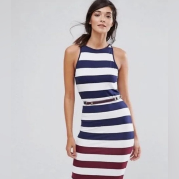 Ted Baker London Yuni Rowing Stripe Bodycon Dress Ted Size 4 = US 10 Navy W-579 - Picture 6 of 10